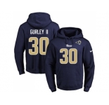 Nike Los Angeles Rams #30 Todd Gurley II Navy Blue Name & Number Pullover NFL Hoodie