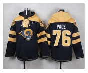 Nike Los Angeles Rams #76 Orlando Pace Navy Blue Player Pullover NFL Hoodie