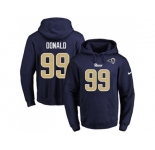 Nike Los Angeles Rams #99 Aaron Donald Navy Blue Name & Number Pullover NFL Hoodie