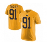 Men's Nike Los Angeles Rams #91 Dominique Easley Gold Rush Pride Name & Number T-Shirt