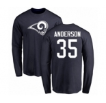 NFL Nike Los Angeles Rams #35 C.J. Anderson Navy Blue Name & Number Logo Long Sleeve T-Shirt