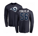 NFL Nike Los Angeles Rams #56 Dante Fowler Jr Navy Blue Name & Number Logo Long Sleeve T-Shirt