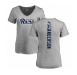 NFL Women's Nike Los Angeles Rams #35 C.J. Anderson Ash Backer V-Neck T-Shirt