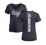 NFL Women's Nike Los Angeles Rams #35 C.J. Anderson Navy Blue Backer T-Shirt