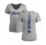 NFL Women's Nike Los Angeles Rams #56 Dante Fowler Jr Ash Backer V-Neck T-Shirt