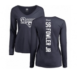 NFL Women's Nike Los Angeles Rams #56 Dante Fowler Jr Navy Blue Backer Slim Fit Long Sleeve T-Shirt