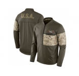 Men Tampa Bay Buccaneers Nike Olive Salute to Service Sideline Hybrid Half-Zip Pullover Jacket