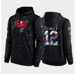 Men's Tampa Bay Buccaneers #12 Tom Brady 2021 Charcoal Crucial Catch Therma Pullover Hoodie