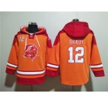 Men's Tampa Bay Buccaneers #12 Tom Brady Orange Red Ageless Must-Have Lace-Up Pullover Hoodie