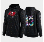 Men's Tampa Bay Buccaneers #13 Mike Evans 2021 Charcoal Crucial Catch Therma Pullover