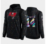 Men's Tampa Bay Buccaneers #14 Chris Godwin 2021 Charcoal Crucial Catch Therma Pullover Hoodie