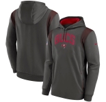 Men's Tampa Bay Buccaneers Pewter Sideline Stack Performance Pullover Hoodie 001