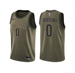 Men Nike New Orleans Pelicans #0 DeMarcus Cousins Green Salute to Service NBA Swingman Jersey
