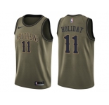 Men Nike New Orleans Pelicans #11 Jrue Holiday Green Salute to Service NBA Swingman Jersey