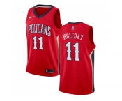 Men Nike New Orleans Pelicans #11 Jrue Holiday Red NBA Swingman Statement Edition Jersey