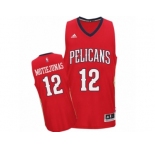 Men's Adidas New Orleans Pelicans #12 Donatas Motiejunas Swingman Red Alternate NBA Jersey
