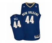 Men's Adidas New Orleans Pelicans #44 Solomon Hill Authentic Navy Blue Road NBA Jersey