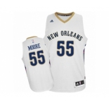 Men's Adidas New Orleans Pelicans #55 E'Twaun Moore Swingman White Home NBA Jersey