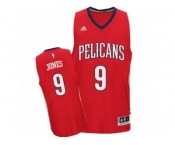 Men's Adidas New Orleans Pelicans #9 Terrence Jones Authentic Red Alternate NBA Jersey