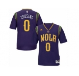 Men's New Orleans Pelicans #0 DeMarcus Cousins adidas Purple Pride Swingman Mardi Gras Jersey