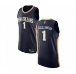 Men's New Orleans Pelicans #1 Zion Williamson Authentic Navy Blue Basketball Jersey - Icon Edition
