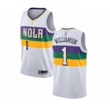 Men's New Orleans Pelicans #1 Zion Williamson Authentic White Basketball Jersey - City Edition