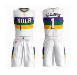 Men's New Orleans Pelicans #1 Zion Williamson Authentic White Basketball Suit Jersey - City Edition