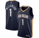 Men's New Orleans Pelicans #1 Zion Williamson Nike Navy 2020-21 Swingman Jersey