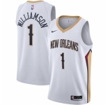 Men's New Orleans Pelicans #1 Zion Williamson Nike White 2020-21 Swingman Jersey