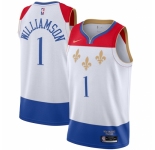 Men's New Orleans Pelicans #1 Zion Williamson Nike White 2020-21 Swingman Player Jersey