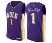 Men's New Orleans Pelicans #1 Zion Williamson Swingman Purple Basketball Jersey - City Edition