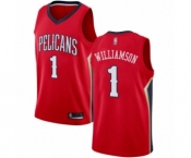 Men's New Orleans Pelicans #1 Zion Williamson Swingman Red Basketball Jersey Statement Edition