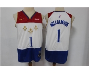 Men's New Orleans Pelicans #1 Zion Williamson  White Basketball Jersey 2020-2021 City Edition