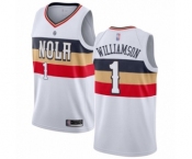 Men's New Orleans Pelicans #1 Zion Williamson White Swingman Jersey - Earned Edition
