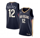 Men's New Orleans Pelicans #12 Antonio Reeves Navy 2024 Draft Icon Edition Stitched Basketball Jersey