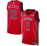 Men's New Orleans Pelicans #12 Antonio Reeves Red 2024 Draft Statement Edition Stitched Basketball Jersey