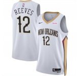 Men's New Orleans Pelicans #12 Antonio Reeves White 2024 Draft Association Edition Stitched Basketball Jersey