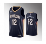 Men's New Orleans Pelicans #12 Jose Alvarado Navy Icon Edition Stitched Jersey