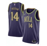 Men's New Orleans Pelicans #14 Brandon Ingram Purple 2024-25 City Ediiton Stitched Basketball Jersey