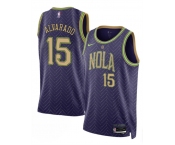 Men's New Orleans Pelicans #15 Jose Alvarado Purple 2024-25 City Ediiton Stitched Basketball Jersey