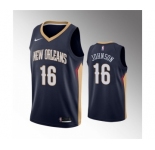 Men's New Orleans Pelicans #16 James Johnson Navy Icon Edition Stitched Jersey