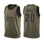 Men's New Orleans Pelicans #20 Nicolo Melli Swingman Green Salute to Service Basketball Jersey