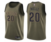 Men's New Orleans Pelicans #20 Nicolo Melli Swingman Green Salute to Service Basketball Jersey