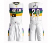Men's New Orleans Pelicans #20 Nicolo Melli Swingman White Basketball Suit Jersey - City Edition