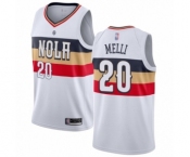 Men's New Orleans Pelicans #20 Nicolo Melli White Swingman Jersey - Earned Edition