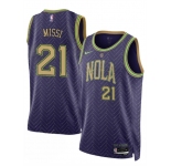 Men's New Orleans Pelicans #21 Yves Missi Purple 2024-25 City Ediiton Stitched Basketball Jersey