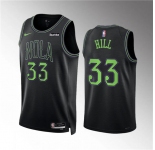 Men's New Orleans Pelicans #33 Malcolm Hill Black City Edition Stitched Basketball Jersey