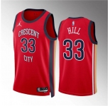 Men's New Orleans Pelicans #33 Malcolm Hill Red Statement Edition Stitched Basketball Jersey