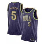 Men's New Orleans Pelicans #5 Dejounte Murray Purple 2024-25 City Ediiton Stitched Basketball Jersey