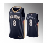 Men's New Orleans Pelicans #8 Naji Marshall Navy Icon Edition Stitched Jersey